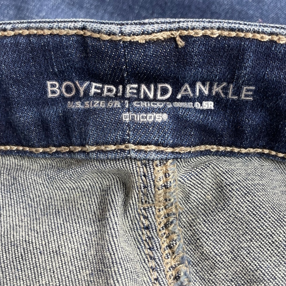 Chico’s Bundle Of Charm Boot Cut And Boyfriend Ankle Dark Wash Jeans Size 0.5/6 - Picture 14 of 15